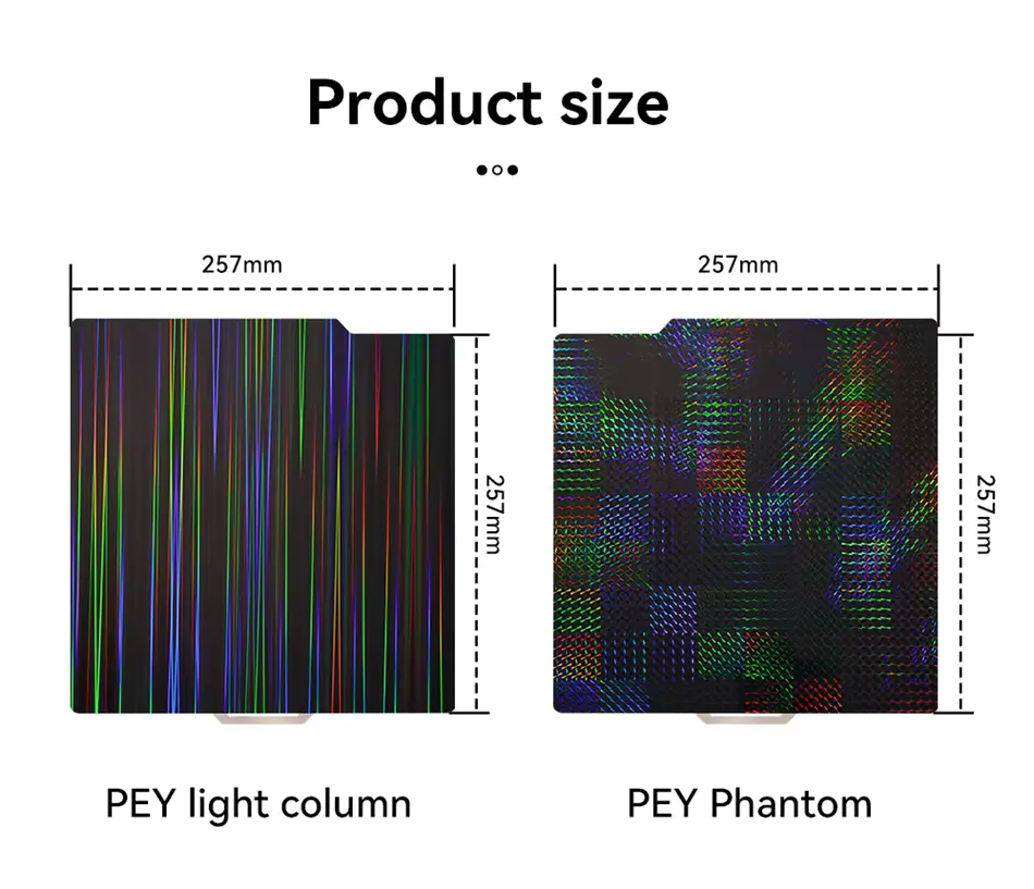 Double Sided Heated bed for Bambu Lab X1 /P1P 257x257mm (pey Light column+pey Phantom) without Magnetic base