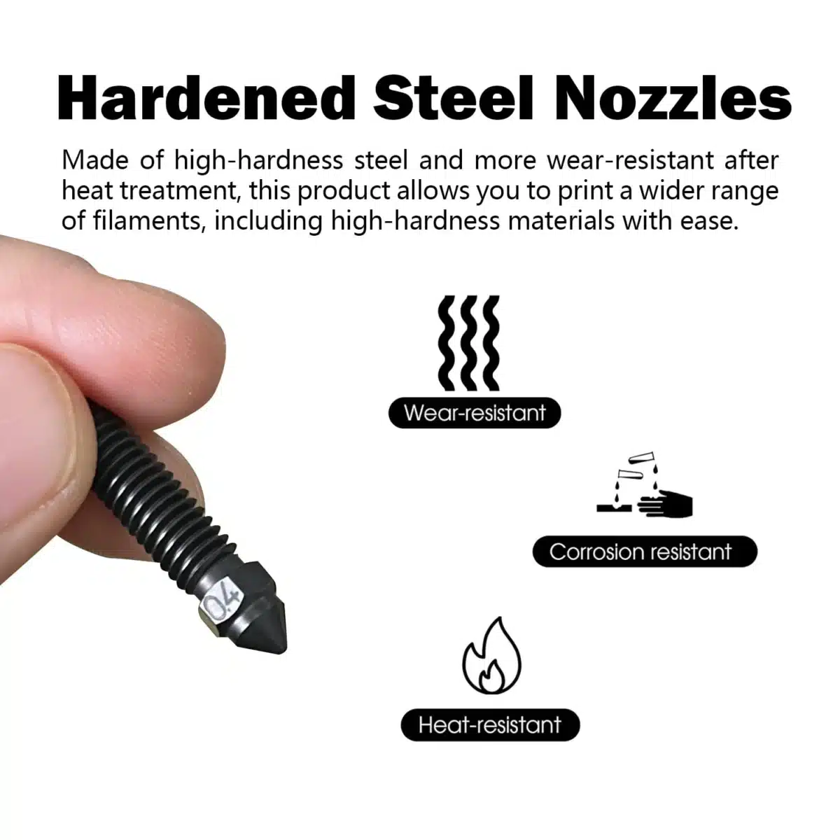 Elegoo Centauri Carbon Hardened Steel 0.4mm Nozzle