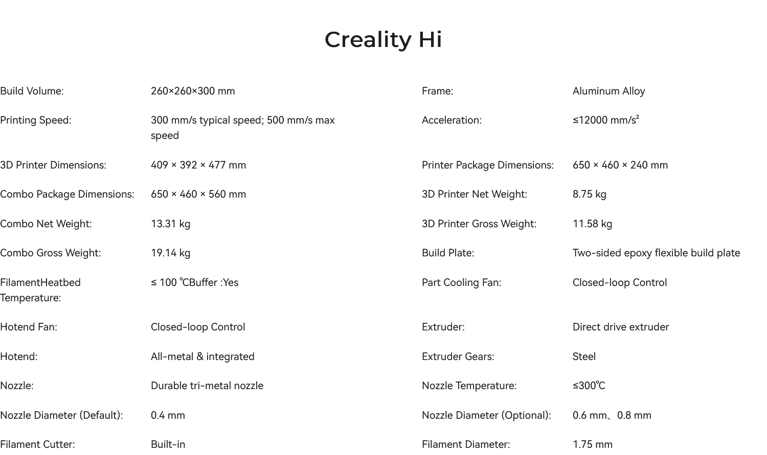 Creality Hi Combo 3D Printer